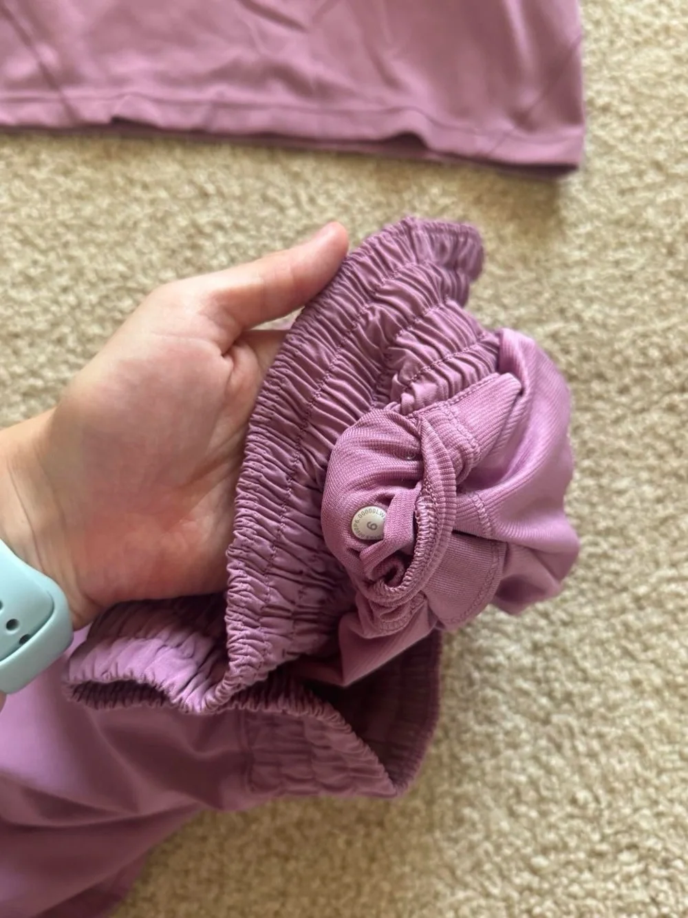 lululemon athletica light purple tank and Running Shorts Set